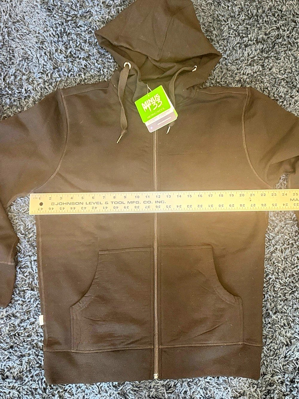 Minus33 Men’s Black, Heavyweight 400 Kodiak fleece. Brushed Merino Wool Hoodie